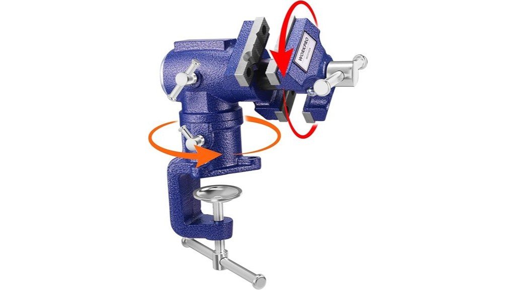 swivel clamp on bench vise